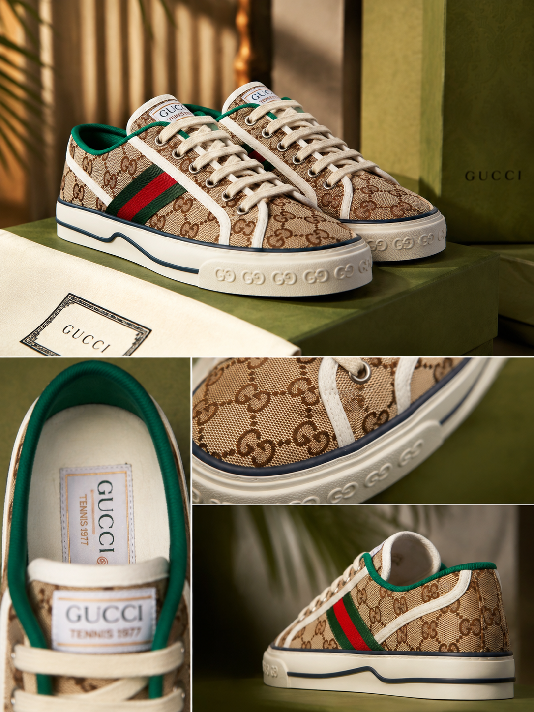 GUCCI
Tennis 1977 logo-embroidered canvas sneakers