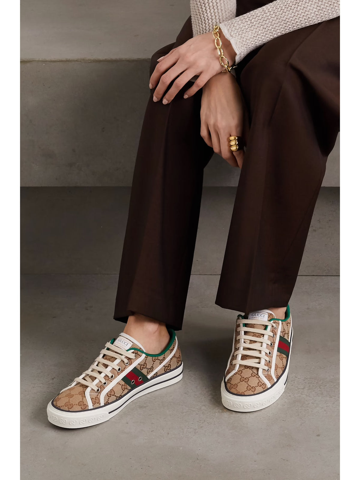 GUCCI
Tennis 1977 logo-embroidered canvas sneakers