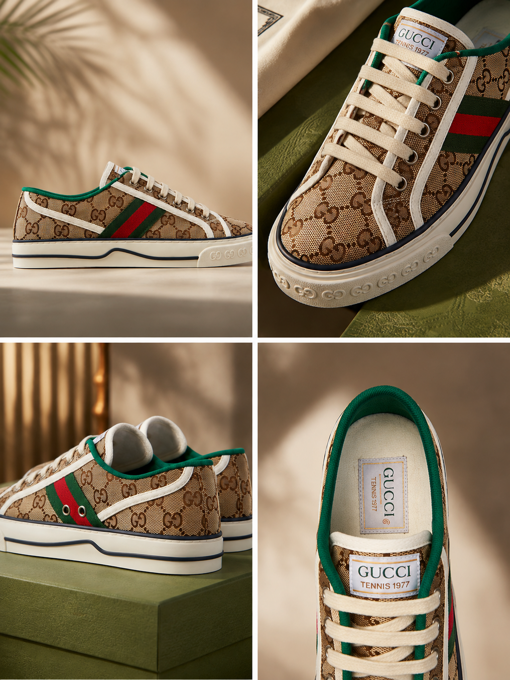 GUCCI
Tennis 1977 logo-embroidered canvas sneakers